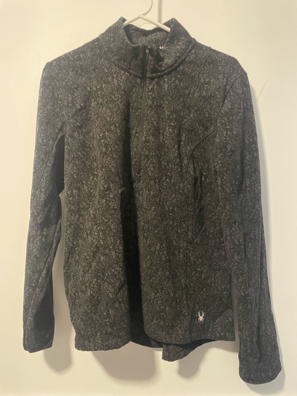 Spyder Heathered Black & Dark Gray Half-Zip Pullover